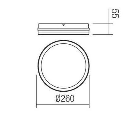 Redo 90286 - LEd Väli laevalgusti ISOLA LED/24W/230V d. 26 cm 3000/4000/6500K IP54 antratsiit