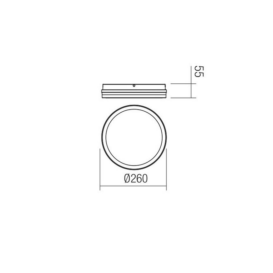 Redo 90286 - LEd Väli laevalgusti ISOLA LED/24W/230V d. 26 cm 3000/4000/6500K IP54 antratsiit