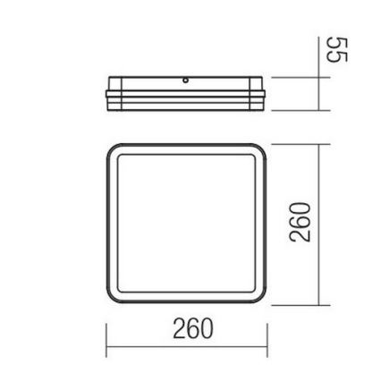 Redo 90292 - LEd Väli laevalgusti anduriga ISOLA LED/24W/230V 26x26 cm 3000/4000/6500K IP54 antratsiit