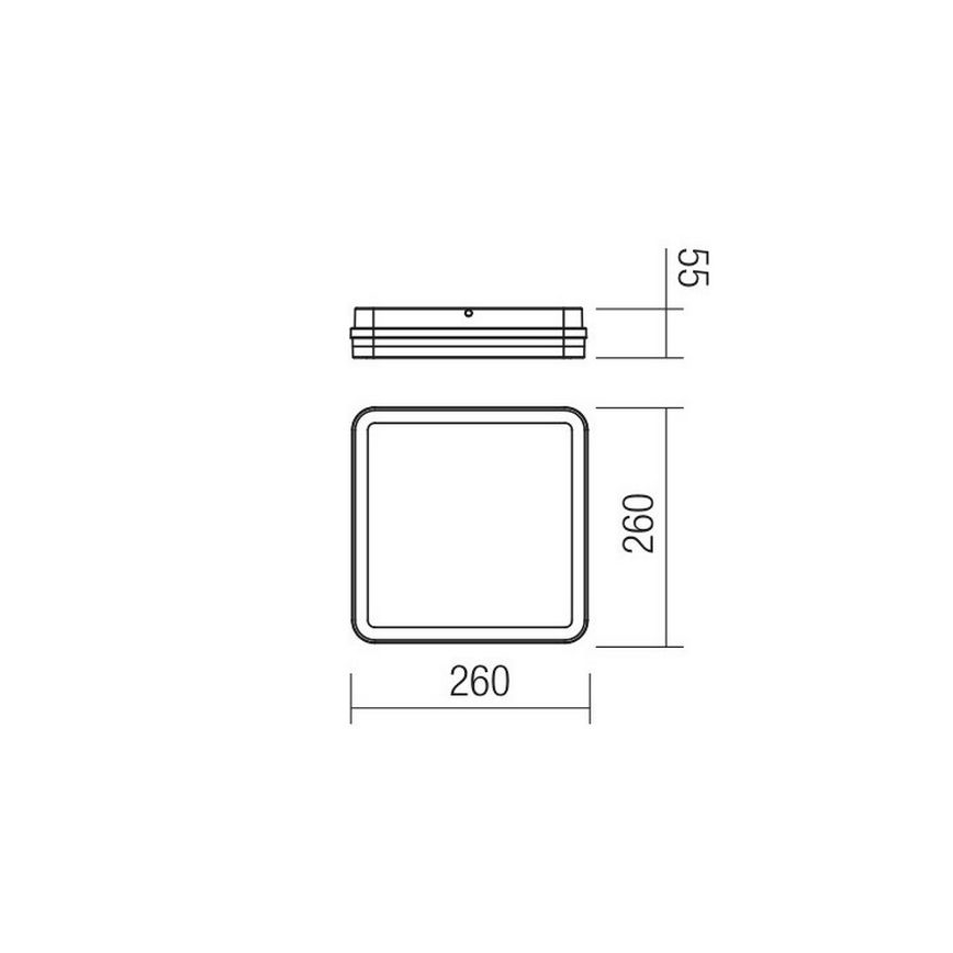 Redo 90292 - LEd Väli laevalgusti anduriga ISOLA LED/24W/230V 26x26 cm 3000/4000/6500K IP54 antratsiit