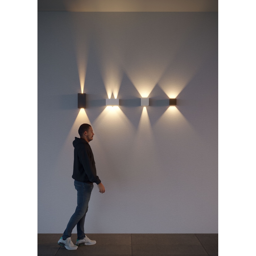 Redo 90294 - Seinale paigaldatav LED-välisvalgusti VARY 2xLED/10W/230V 3000K IP54 valge