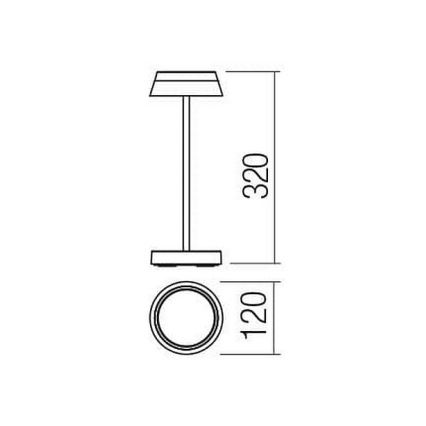 Redo 90308 - LED Hämardatav puutetundlik laualamp ILUNA LED/2,5W/5V 2700-3000K 3000 mAh IP65 pruun