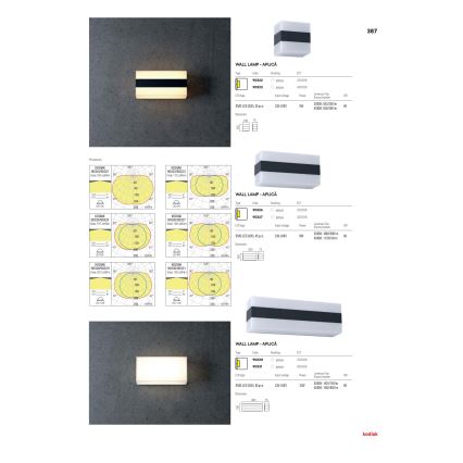 Redo 90326 - LED Väli seinavalgusti KODIAK LED/8W/230V IP65 valge/must