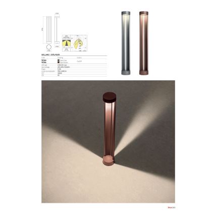 Redo 90365 - ZEUS LED-välisvalgusti 11,5W/230V 3000K 75 cm IP54 antratsiit