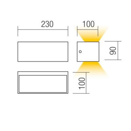 Redo 90373 - LED Väli seinavalgusti LAMPRIS LED/13W/230V IP65 valge