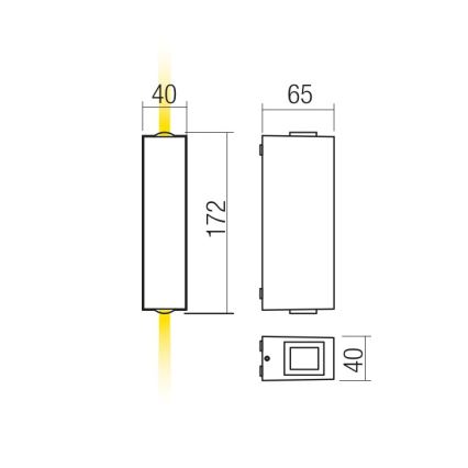 Redo 90421 - LED Väli seinavalgusti ACE 2xLED/5,84W/230V 3000K IP54 hall