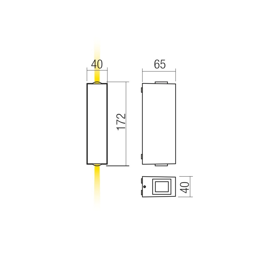 Redo 90421 - LED Väli seinavalgusti ACE 2xLED/5,84W/230V 3000K IP54 hall