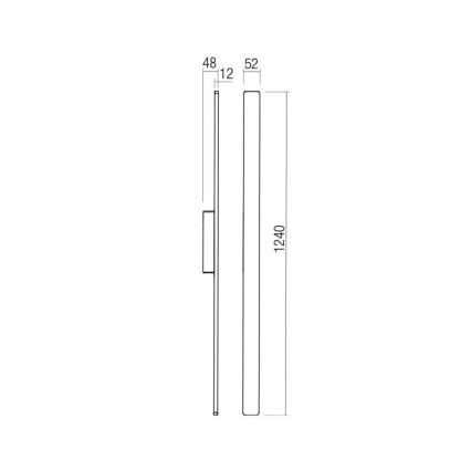 Redo 90431 - LED Väli seinavalgusti REFLEXA LED/20W/230V 3000K 124 cm IP54 antratsiit