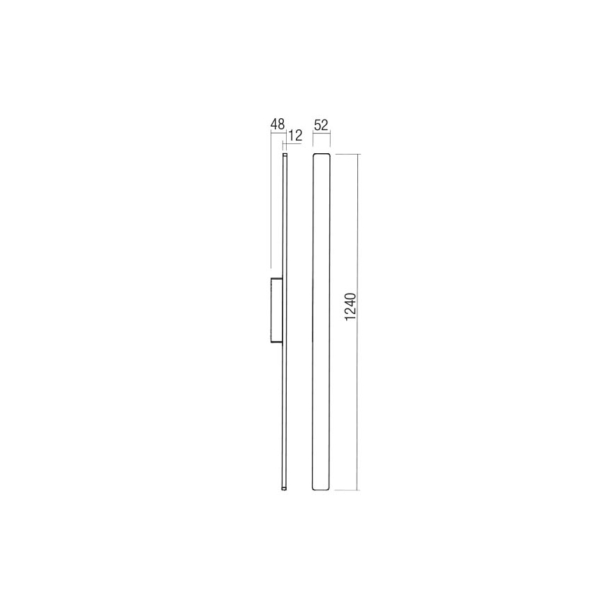 Redo 90431 - LED Väli seinavalgusti REFLEXA LED/20W/230V 3000K 124 cm IP54 antratsiit