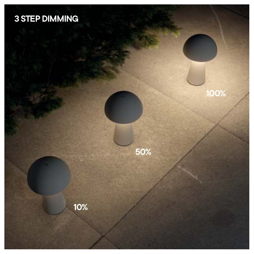 Redo 90438 - LED hämardatav puutejuhtimisega välisvalgusti KIRA LED/4,7W/230V 2200 mAh IP44 valge