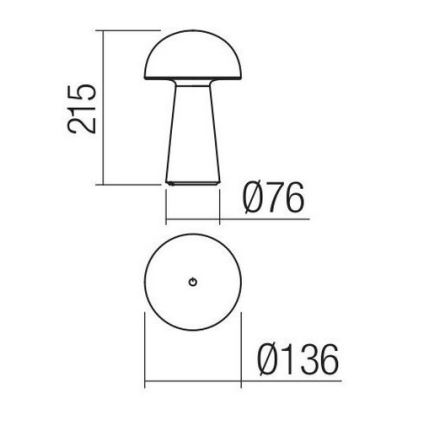 Redo 90439 - LED hämardatav puutetundlik välisvalgusti KIRA LED/4,7W/230V 2200 mAh IP44 must