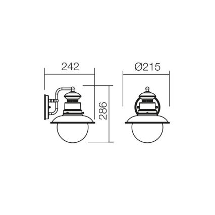 Redo 9045 - Väli seinavalgusti SCOTT 1xE27/42W/230V IP44