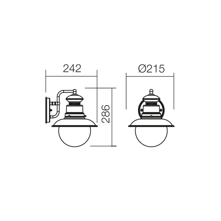 Redo 9045 - Väli seinavalgusti SCOTT 1xE27/42W/230V IP44