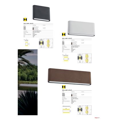 Redo 90451 - LED välisseinavalgusti KLIPPE LED/24W/230V 3000K IP54 valge