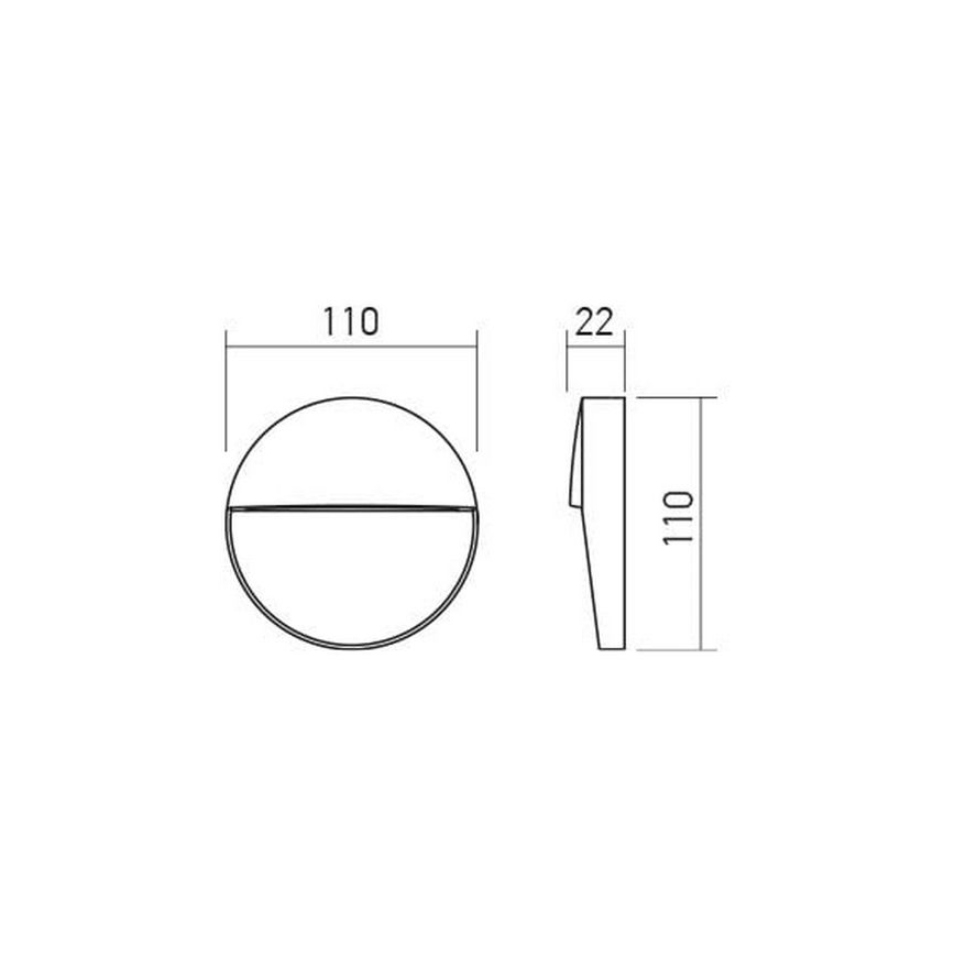 Redo 90472 - LED Väli seinavalgusti LANDER LED/3W/230V IP54 valge