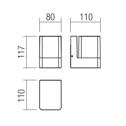 Redo 90489 - LED Väli seinavalgusti TOK LED/9,4W/230V IP44 antratsiit