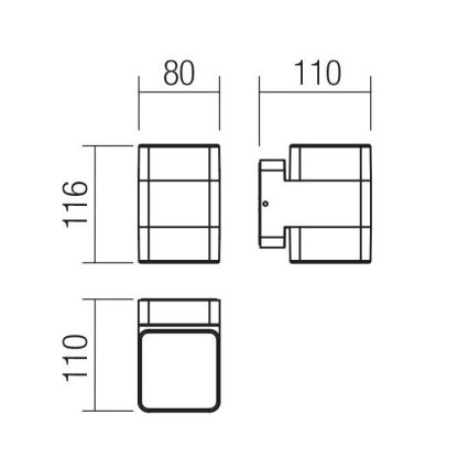 Redo 90492 - LED Väli seinavalgusti TOK LED/14,8W/230V IP44 antratsiit