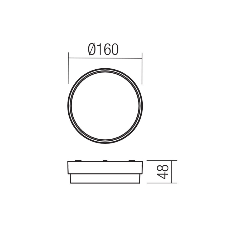 Redo 90516 - LEd Väli laevalgusti URANIA LED/10W/230V d. 16 cm IP65 antratsiit