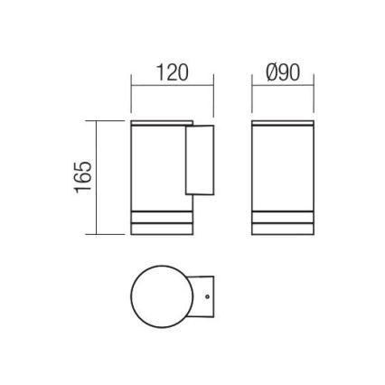 Redo 90517 - Väli seinavalgusti CARGO 1xGU10/28W/230V IP54 antratsiit