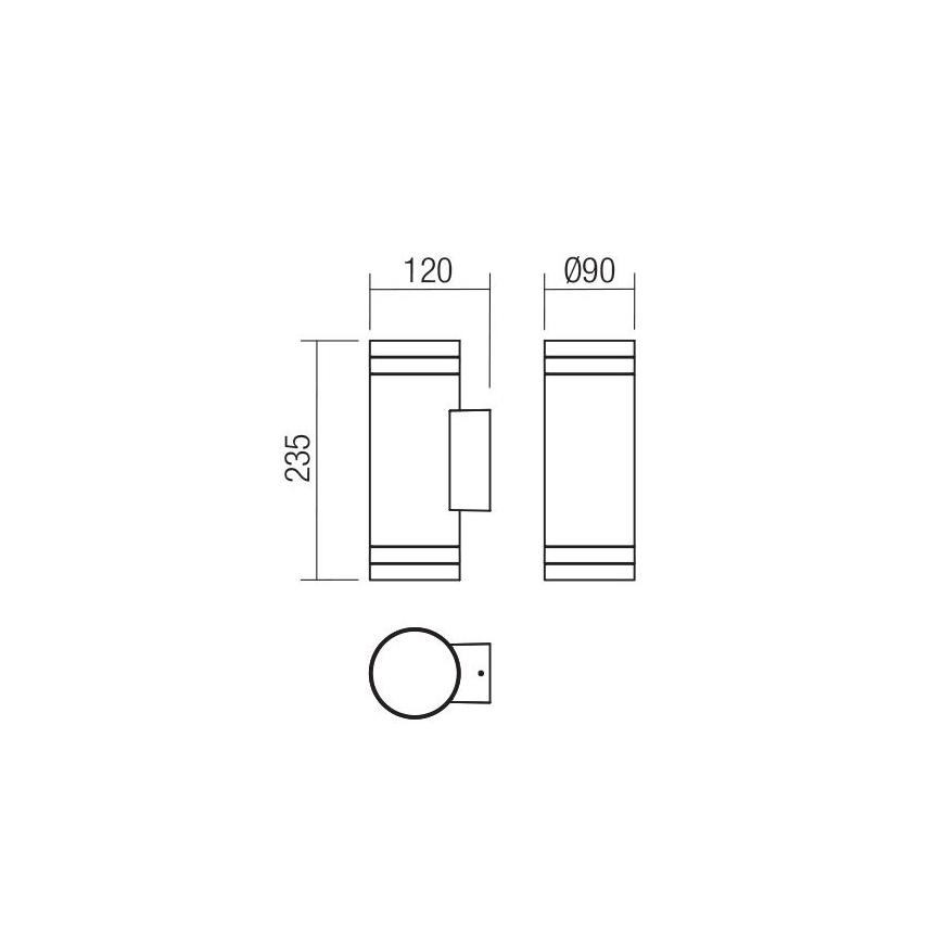Redo 90518 - Väli seinavalgusti CARGO 2xGU10/28W/230V IP54 antratsiit