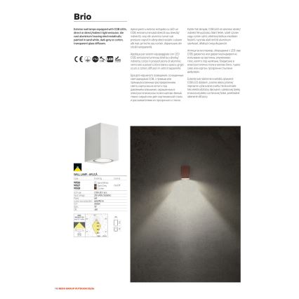 Redo 90528 - LED välisseinavalgusti BRIO LED/6W/230V 3000K IP54 pruun