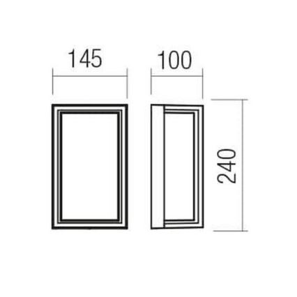 Redo 90534 - LED Väli seinavalgusti QUADRIS LED/12W/230V IP54 pruun