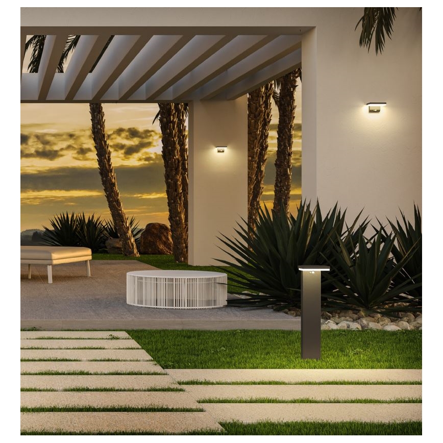 Redo 90535 - LED Päikesepaneeliga seinavalgusti koos anduriga TAIYO LED/2W/3,7V 3000K 2200 mAh IP54 antratsiit
