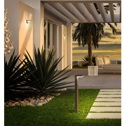 Redo 90535 - LED Päikesepaneeliga seinavalgusti koos anduriga TAIYO LED/2W/3,7V 3000K 2200 mAh IP54 antratsiit