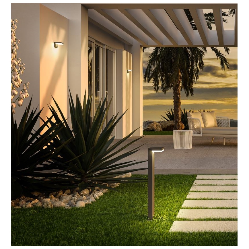 Redo 90535 - LED Päikesepaneeliga seinavalgusti koos anduriga TAIYO LED/2W/3,7V 3000K 2200 mAh IP54 antratsiit