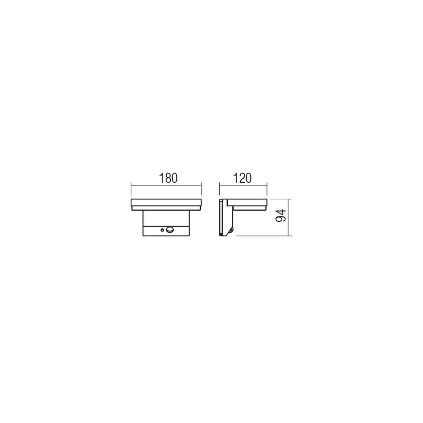 Redo 90535 - LED Päikesepaneeliga seinavalgusti koos anduriga TAIYO LED/2W/3,7V 3000K 2200 mAh IP54 antratsiit