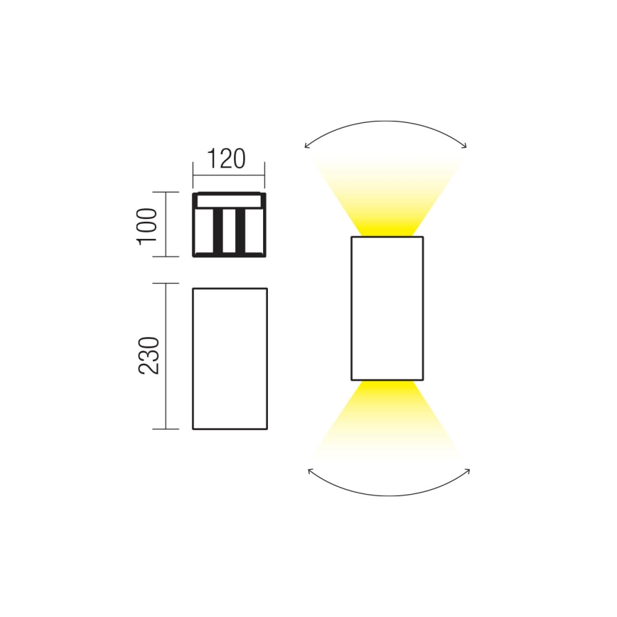 Redo 90552 - LED välisseinavalgusti VARY 2xLED/10W/230V 3000K IP54 valge