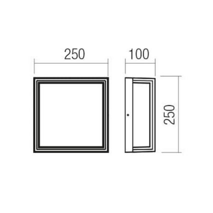 Redo 90565 - LED Väli seinavalgusti QUADRIS LED/20W/230V IP54 antratsiit