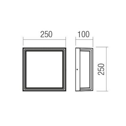 Redo 90566 - LED Väli seinavalgusti QUADRIS LED/20W/230V IP54 pruun