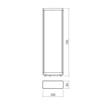 Redo 90582 - LED-välisvalgusti WAKE LED/8W/230V 3000K 75 cm IP65 antratsiit