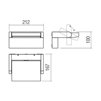 Redo 90584 - LED Väli seinavalgusti FLIP LED/20W/230V CRI 90 3000K IP54 antratsiit