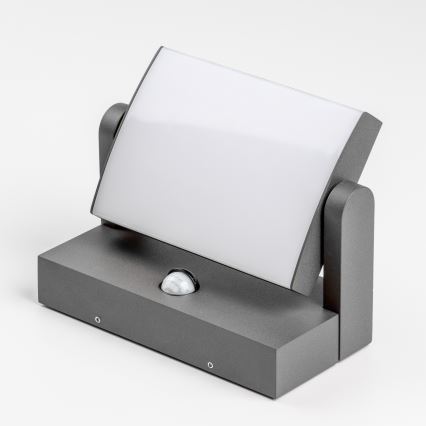 Redo 90587 - LED välisseinavalgusti anduriga FLIP LED/20W/230V 3000K CRI 90 IP54 antratsiit