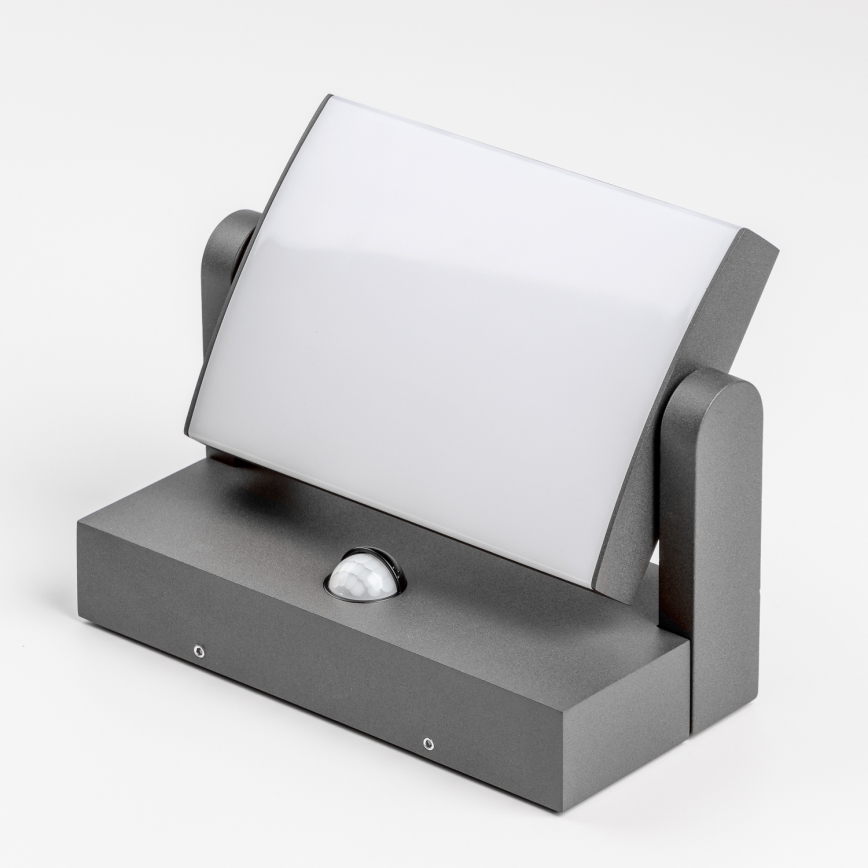 Redo 90587 - LED välisseinavalgusti anduriga FLIP LED/20W/230V 3000K CRI 90 IP54 antratsiit