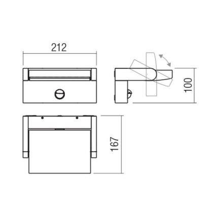 Redo 90587 - LED Väli seinavalgusti koos anduriga FLIP LED/20W/230V CRI 90 3000K IP54 antratsiit