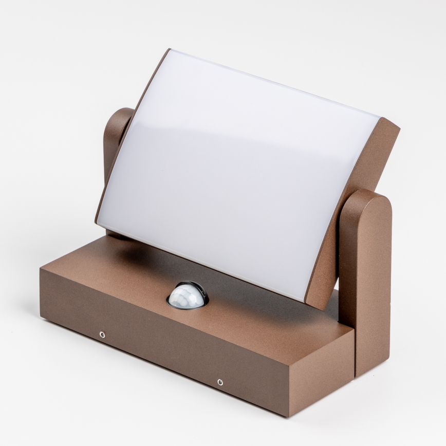 Redo 90588 - LED välisseinavalgusti anduriga FLIP LED/20W/230V 3000K CRI 90 IP54 pruun