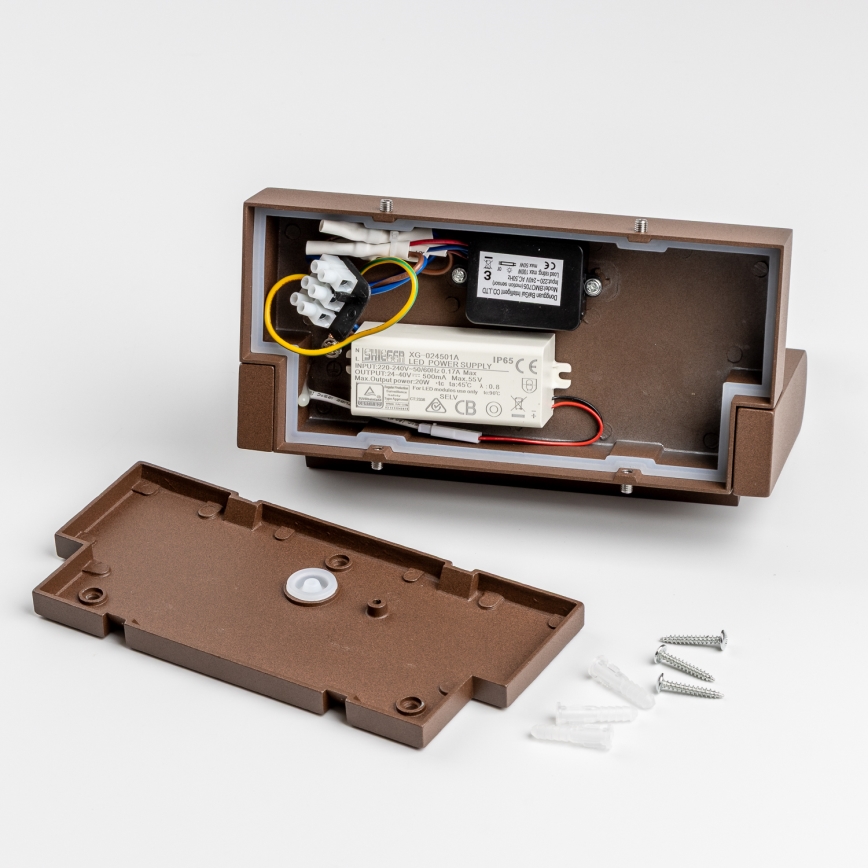 Redo 90588 - LED Väli seinavalgusti koos anduriga FLIP LED/20W/230V CRI 90 3000K IP54 pruun