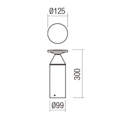 Redo 90590 - LED välisvalgusti BIRO LED/12W/230V 3000K 30 cm CRI 90 IP65 pruun