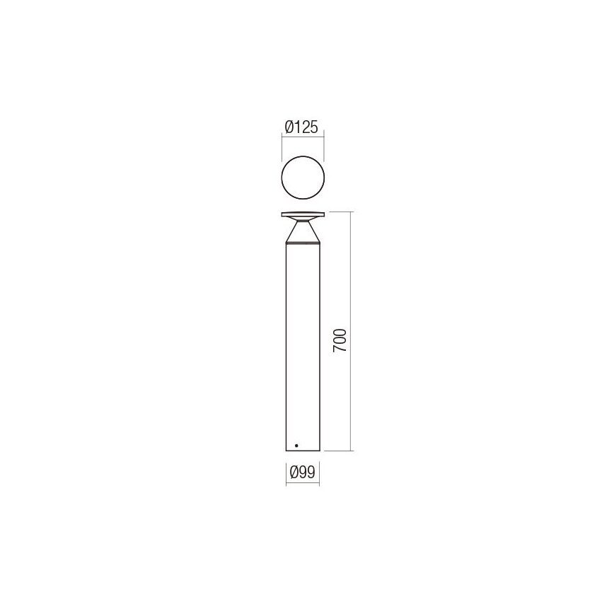 Redo 90591 - LED välisvalgusti BIRO LED/12W/230V 3000K 70 cm CRI 90 IP65 antratsiit