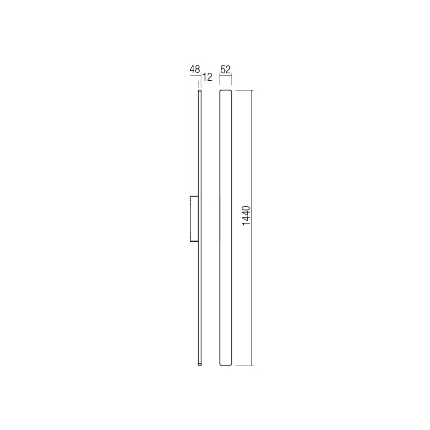 Redo 90625 - LED Väli seinavalgusti REFLEXA LED/24W/230V 3000K 144 cm IP54 must
