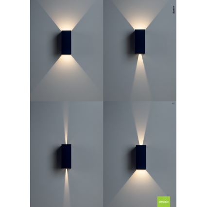 Redo 90637 - LED Väli seinavalgusti SONNY 2xLED/5W/230V 2200/3000/4000K IP54 pruun