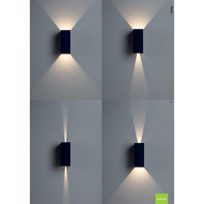 Redo 90637 - LED Väli seinavalgusti SONNY 2xLED/5W/230V 2200/3000/4000K IP54 pruun