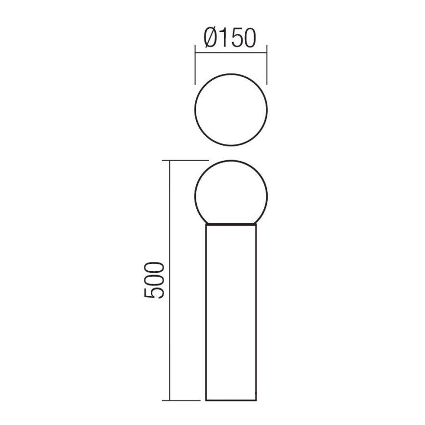 Redo 90642 - Välivalgusti BULK 1xE27/28W/230V 50 cm IP44 antratsiit