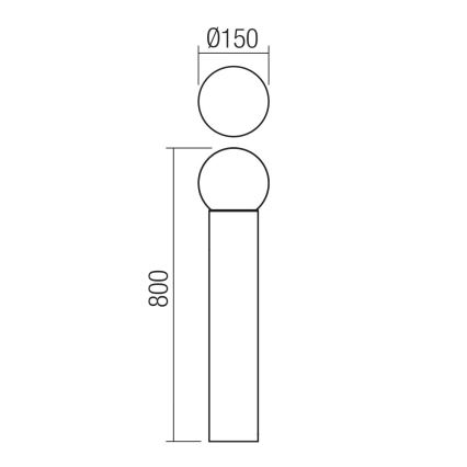 Redo 90643 - Välisvalgusti BULK 1xE27/28W/230V 80 cm IP44 antratsiit