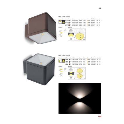 Redo 9065 - LED Seinavalgusti õue BETA 2xLED/6W/230V IP54