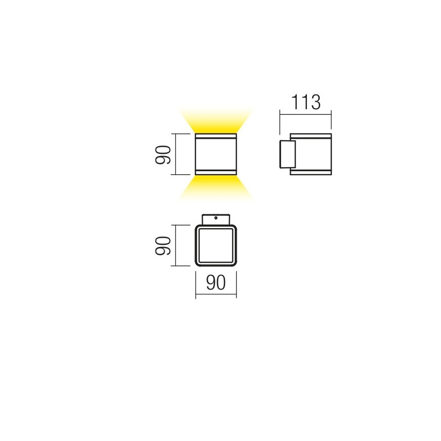 Redo 9065 - LED Seinavalgusti õue BETA 2xLED/6W/230V IP54