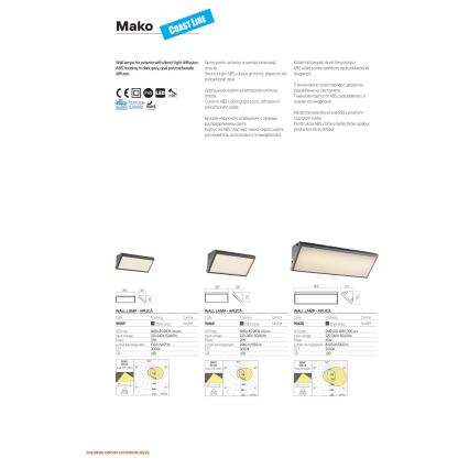 Redo 90678 - LED Välisseinavalgusti MAKO LED/65W/230V 3000K IP65 antratsiit